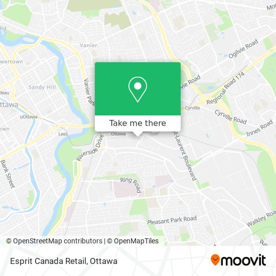 Esprit Canada Retail map