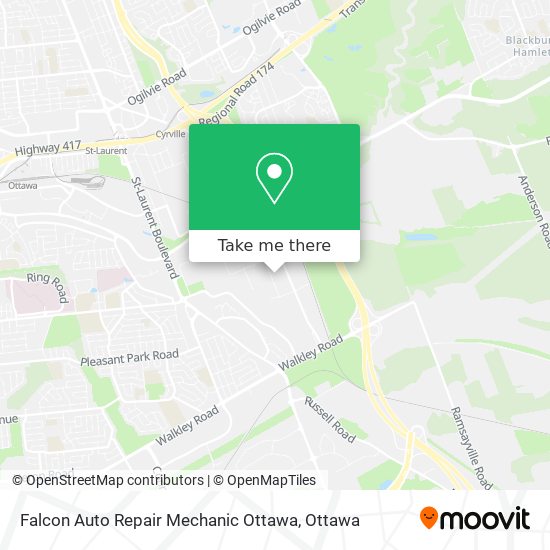 Falcon Auto Repair Mechanic Ottawa map