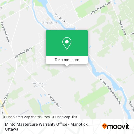 Minto Mastercare Warranty Office - Manotick map