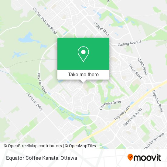 Equator Coffee Kanata map