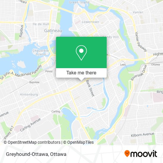 Greyhound-Ottawa map