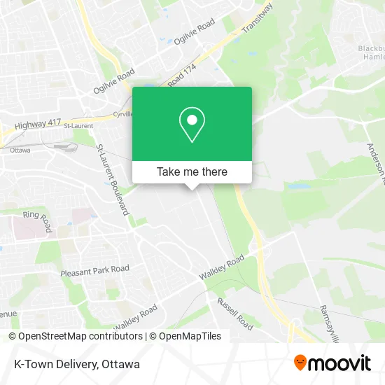 K-Town Delivery map