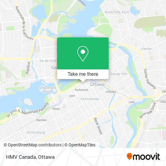HMV Canada map