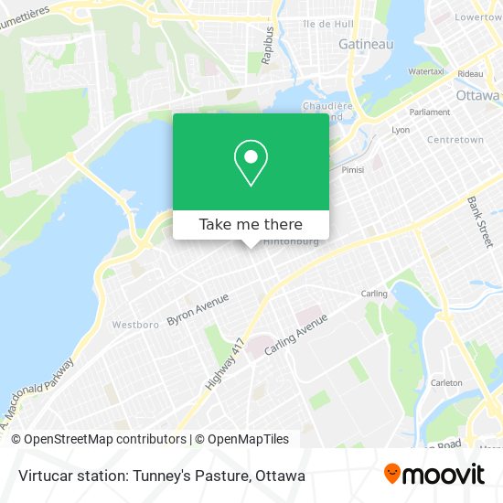 Virtucar station: Tunney's Pasture map