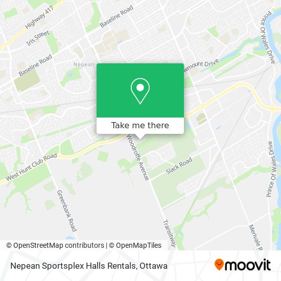 Nepean Sportsplex Halls Rentals map
