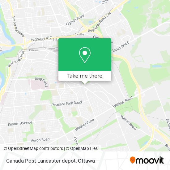 Canada Post Lancaster depot map