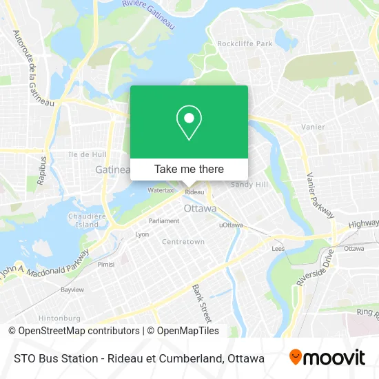 STO Bus Station - Rideau et Cumberland map