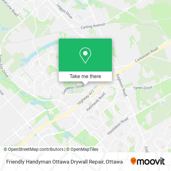 Friendly Handyman Ottawa Drywall Repair map