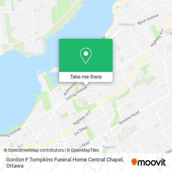Gordon F Tompkins Funeral Home Central Chapel map