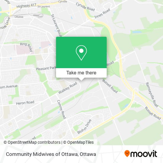 Community Midwives of Ottawa map