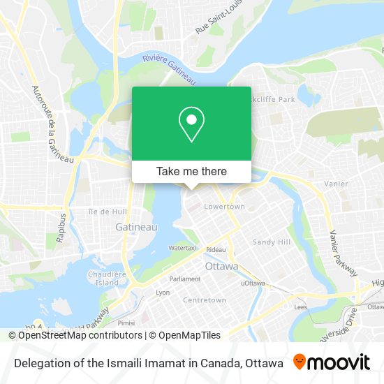 Delegation of the Ismaili Imamat in Canada map