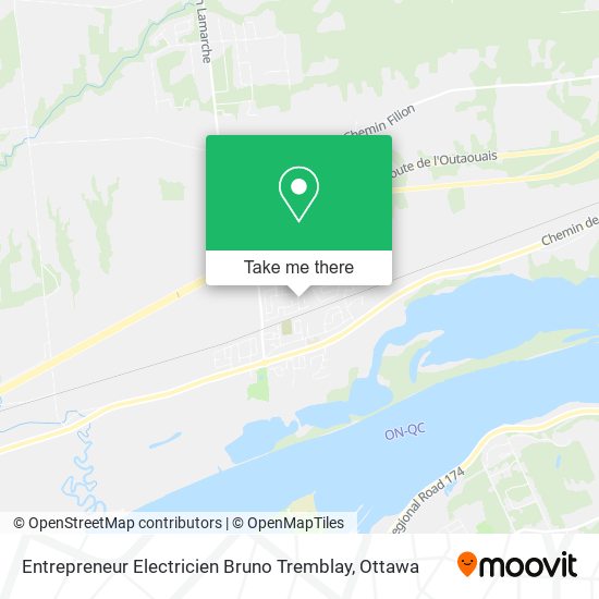 Entrepreneur Electricien Bruno Tremblay map