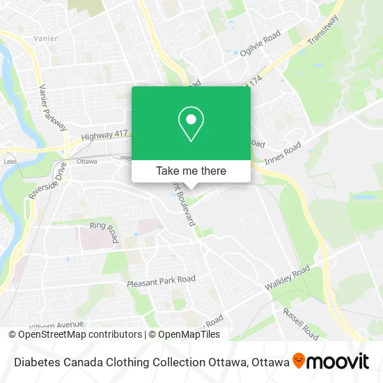 Diabetes Canada Clothing Collection Ottawa map