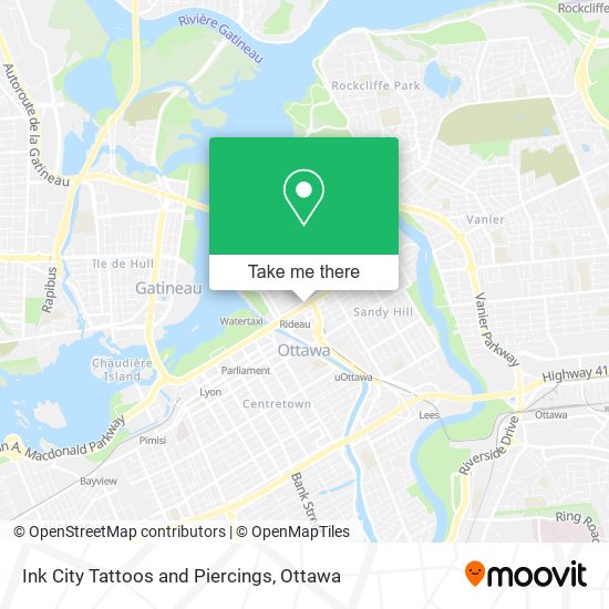 Ink City Tattoos and Piercings map