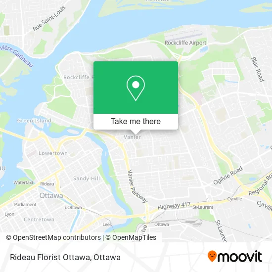 Rideau Florist Ottawa map