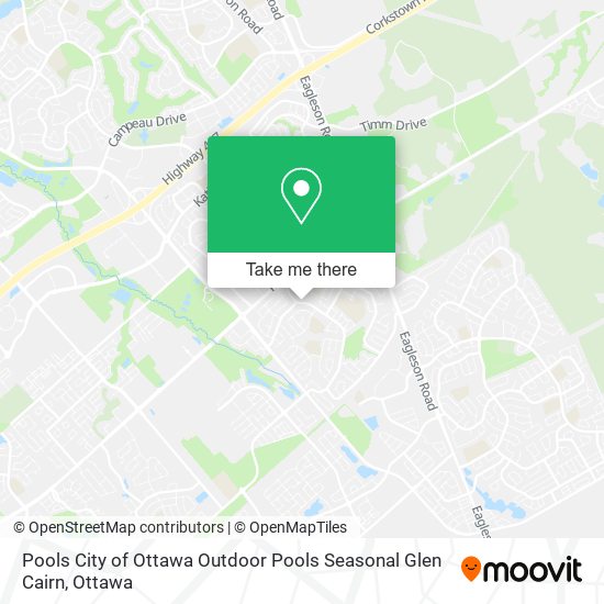 Pools City of Ottawa Outdoor Pools Seasonal Glen Cairn map