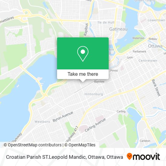 Croatian Parish ST.Leopold Mandic, Ottawa map