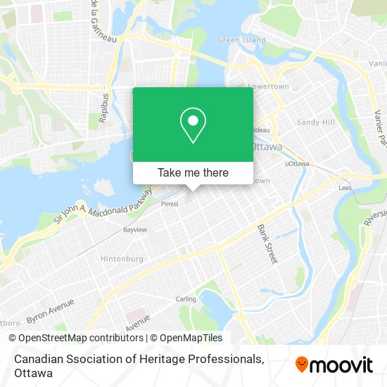 Canadian Ssociation of Heritage Professionals map