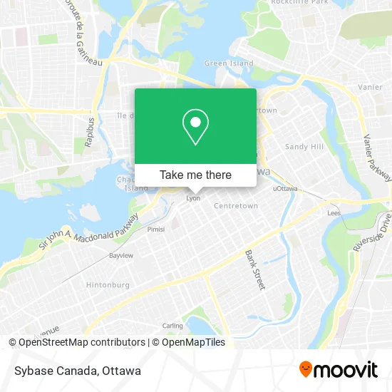 Sybase Canada map