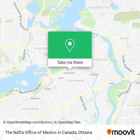 The Nafta Office of Mexico in Canada map