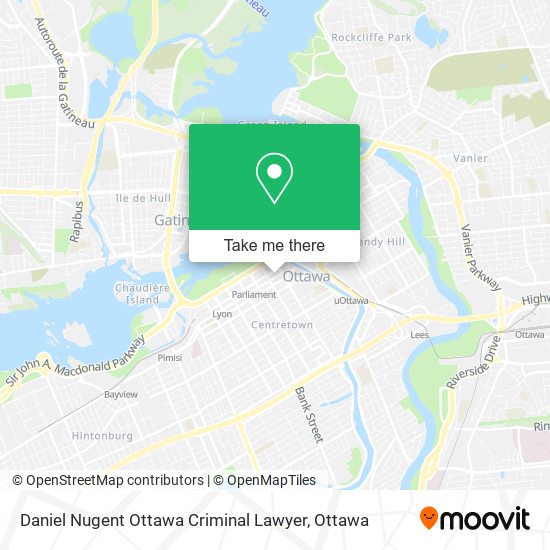 Daniel Nugent Ottawa Criminal Lawyer map