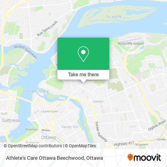 Athlete's Care Ottawa Beechwood map