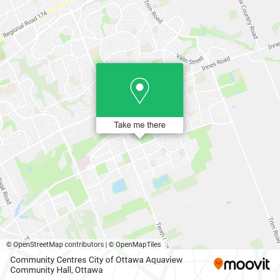 Community Centres City of Ottawa Aquaview Community Hall map