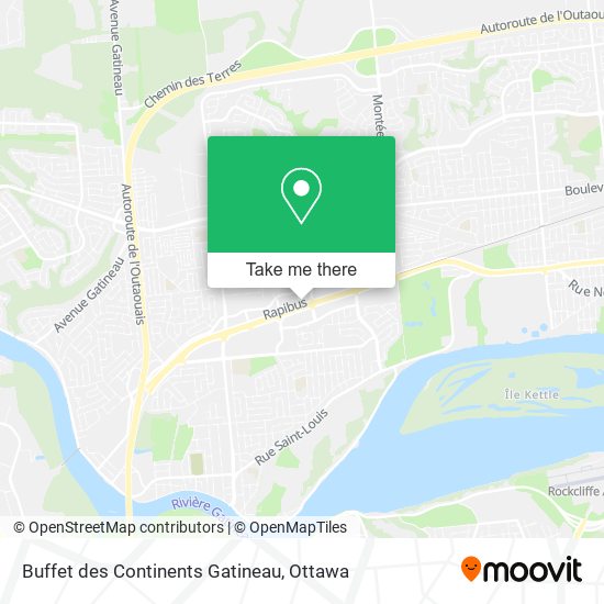 Buffet des Continents Gatineau map