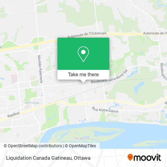 Liquidation Canada Gatineau map