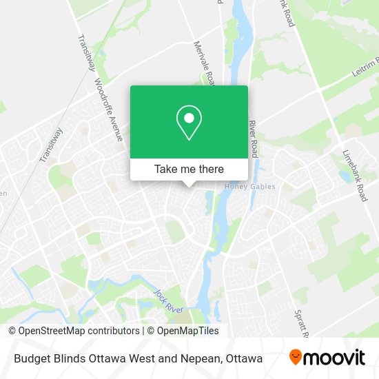 Budget Blinds Ottawa West and Nepean map