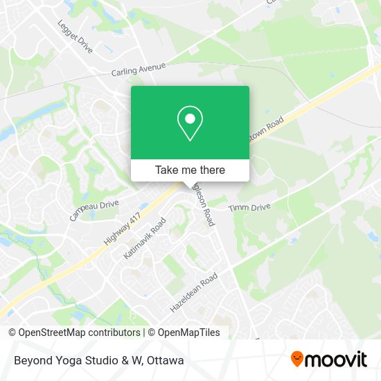 Beyond Yoga Studio & W map