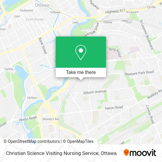 Christian Science Visiting Nursing Service map