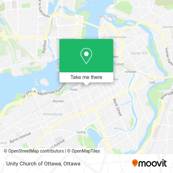Unity Church of Ottawa map