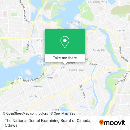 The National Dental Examining Board of Canada map