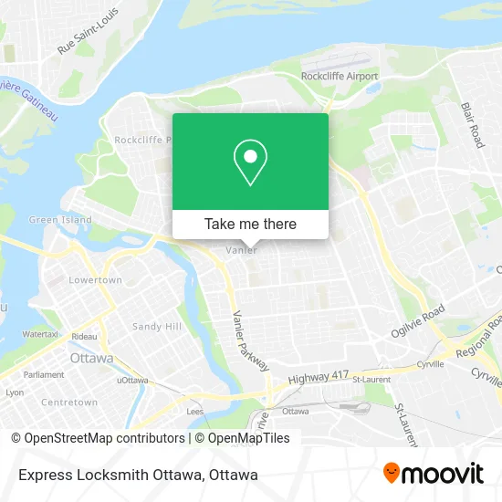 Express Locksmith Ottawa map