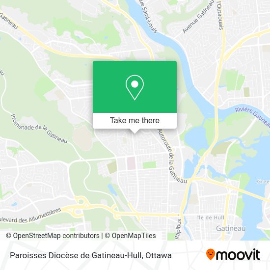 Paroisses Diocèse de Gatineau-Hull map