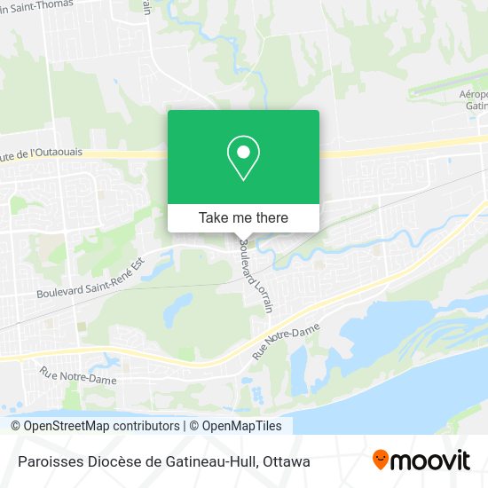 Paroisses Diocèse de Gatineau-Hull map