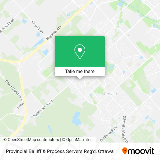 Provincial Bailiff & Process Servers Reg'd map