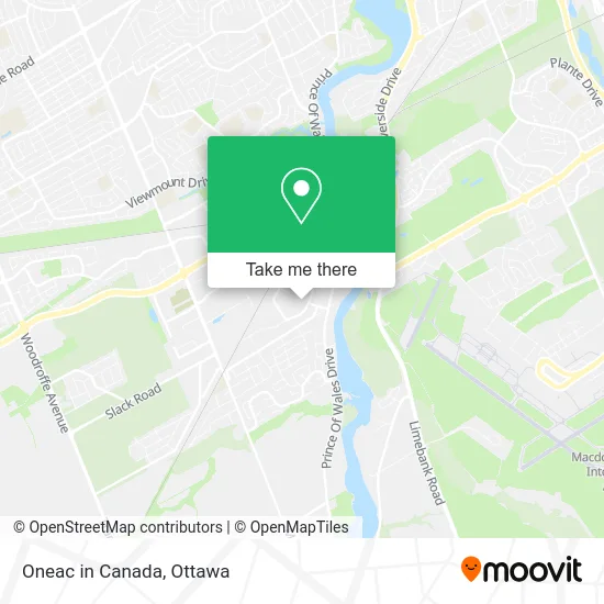 Oneac in Canada map