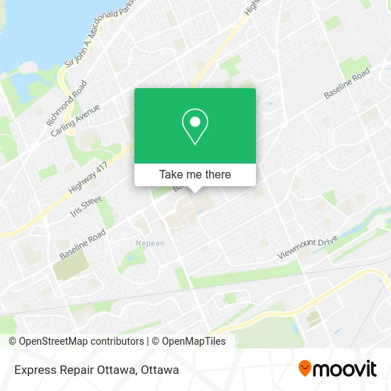 Express Repair Ottawa map