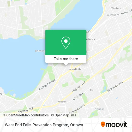 West End Falls Prevention Program map