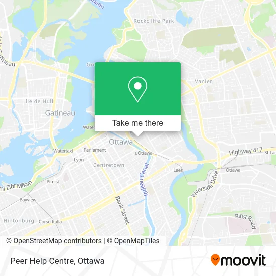 Peer Help Centre map