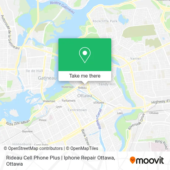 Rideau Cell Phone Plus | Iphone Repair Ottawa map