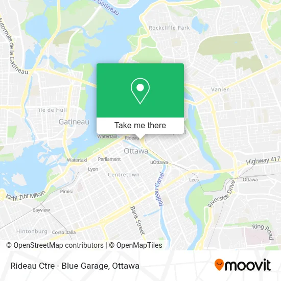 Rideau Ctre - Blue Garage map