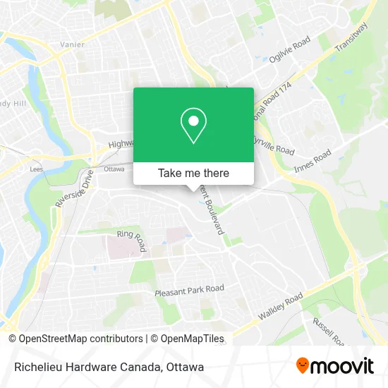 Richelieu Hardware Canada map