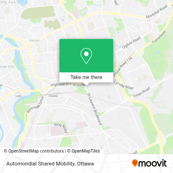 Automondial Shared Mobility map