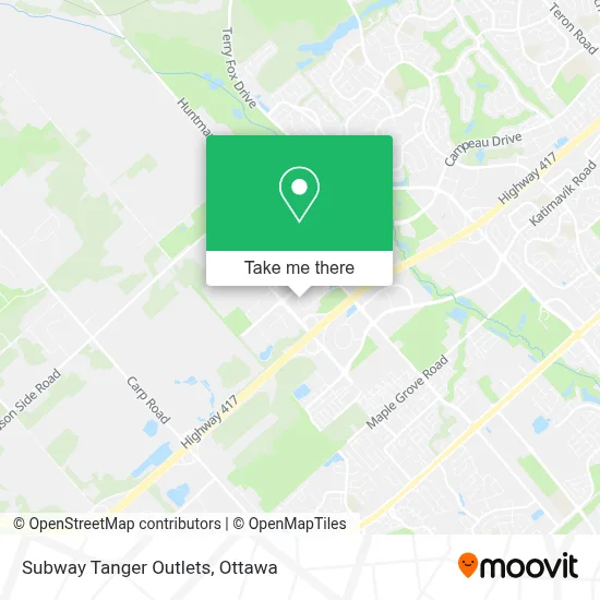 Subway Tanger Outlets map