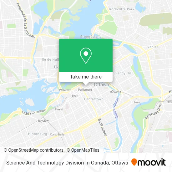 Science And Technology Division In Canada map