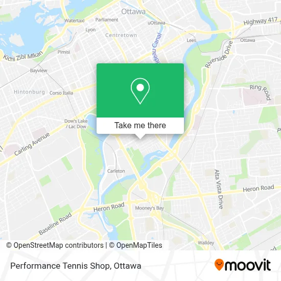 Performance Tennis Shop map
