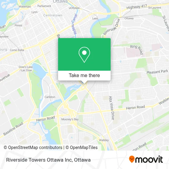Riverside Towers Ottawa Inc map